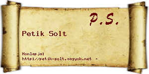 Petik Solt névjegykártya